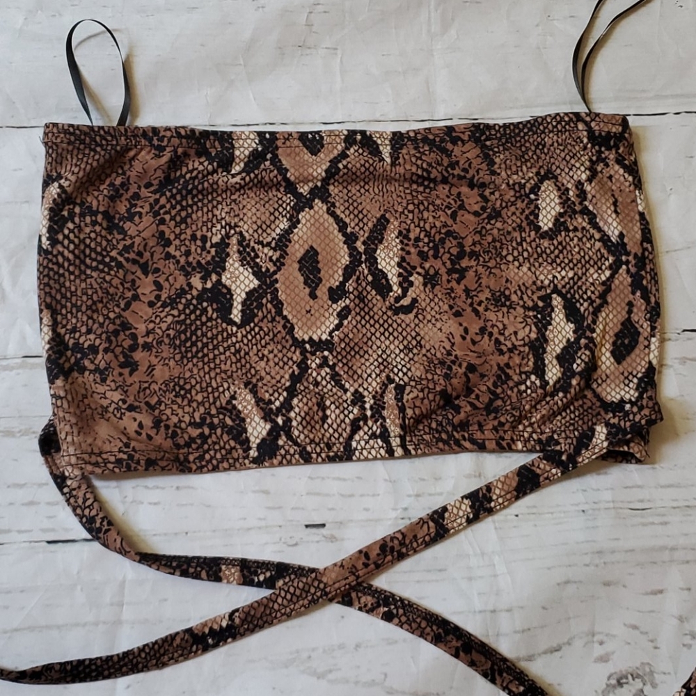 Shein snakeskin pattern tube top